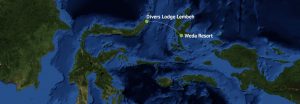 World Map of two resorts - Weda Resort and Divers Lodge Lembeh